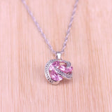 Princess Pink Lucky Circle Jewelry Set - Silver 925