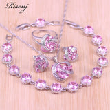 Princess Pink Lucky Circle Jewelry Set - Silver 925