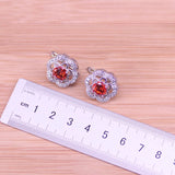 Red Rose Silver Jewelry Set for Women