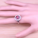 Red Rose Silver Jewelry Set for Women