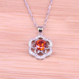 Red Rose Silver Jewelry Set for Women
