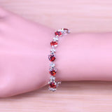 Red Rose Silver Jewelry Set for Women