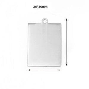 Stainless Steel Rectangle Pendant 10pcs