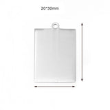 Stainless Steel Rectangle Pendant 10pcs