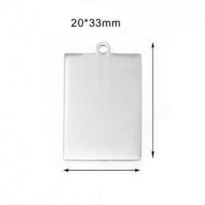 Stainless Steel Rectangle Pendant 10pcs