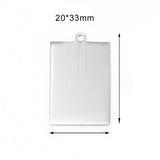 Stainless Steel Rectangle Pendant 10pcs