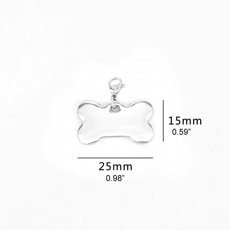 Risul Stainless Steel Dog Tag Collar Pendants 10 Units