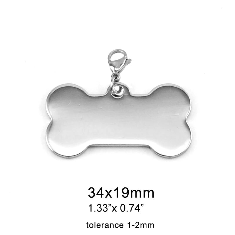 Risul Stainless Steel Dog Tag Collar Pendants 10 Units