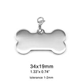 Risul Stainless Steel Dog Tag Collar Pendants 10 Units