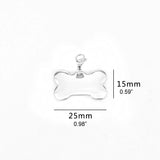 Risul Stainless Steel Dog Tag Collar Pendants 10 Units