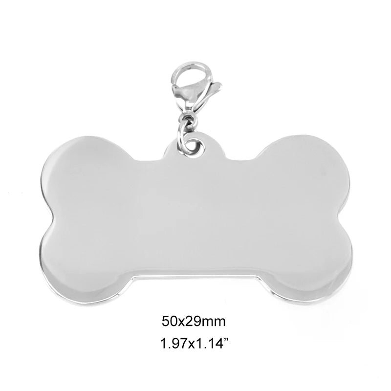 Risul Stainless Steel Dog Tag Collar Pendants 10 Units