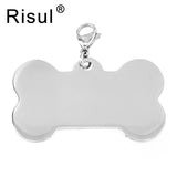 Risul Stainless Steel Dog Tag Collar Pendants 10 Units