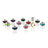 Stainless Steel Women Zodiac Birth Lucky Stones Spacer Bead Ball 6mm Charm