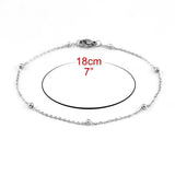 Risul Women 1.2mm Thin Bracelets Stainless Steel Space Ball Chain 18-22cm 10pcs