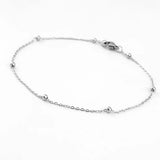 Risul Women 1.2mm Thin Bracelets Stainless Steel Space Ball Chain 18-22cm 10pcs