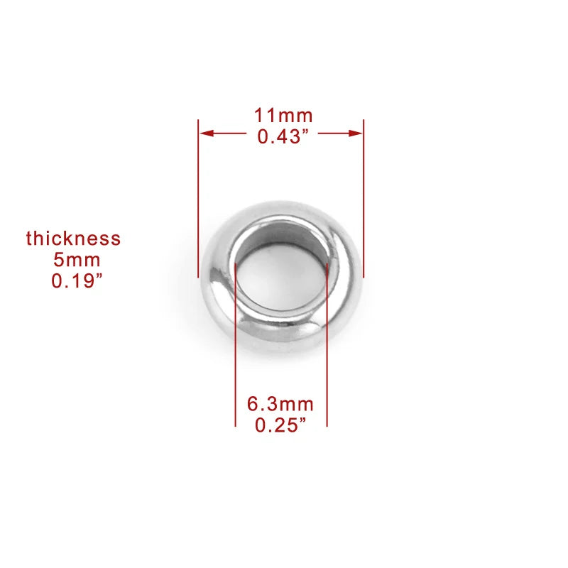 Stainless Steel Round Rope Spacer Beads Bracelet