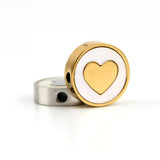 Risul Heart and Cross Charms Pendant with Shell Inlay