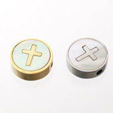 Risul Heart and Cross Charms Pendant with Shell Inlay