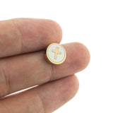 Risul Heart and Cross Charms Pendant with Shell Inlay