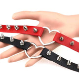 Rivet Punk Heart Collar Necklace for Women Men