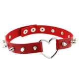 Rivet Punk Heart Collar Necklace for Women Men