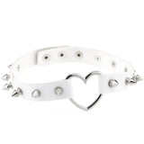 Rivet Punk Heart Collar Necklace for Women Men