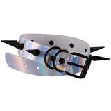 Punk Rivets Laser PU Leather Choker Spike Necklace