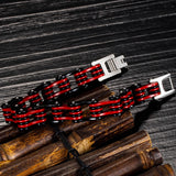 Red Stainless Steel Motorcycle Chain Bracelet Men