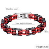 Red Stainless Steel Motorcycle Chain Bracelet Men