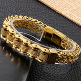 Men's Biker Motorcycle Chain Bracelet Stainless Steel Bicycle Bracelet