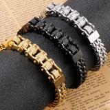 Men's Biker Motorcycle Chain Bracelet Stainless Steel Bicycle Bracelet