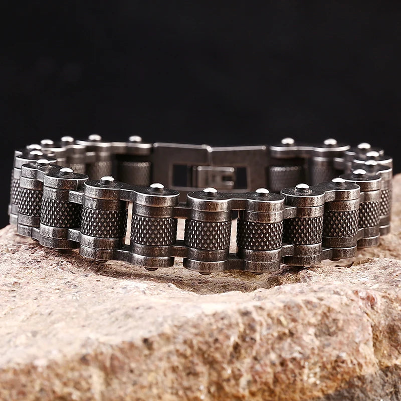 Stainless Steel 13MM Mens Bikers Bracelet