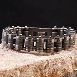 Stainless Steel 13MM Mens Bikers Bracelet