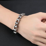 Rock And Roll Stainless Steel Bracelet 12MM Bikers Jewelry