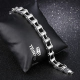 Rock And Roll Stainless Steel Bracelet 12MM Bikers Jewelry
