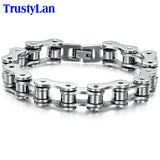 Rock And Roll Stainless Steel Bracelet 12MM Bikers Jewelry