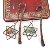 Rock Crystal Gravel Hexagram Tree of Life Bookmark