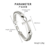 Rock Hip-hop Double Row Braided Chain Bracelet Stainless Steel