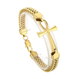 Rock Hip-hop Double Row Braided Chain Bracelet Stainless Steel