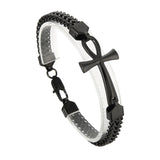 Rock Hip-hop Double Row Braided Chain Bracelet Stainless Steel