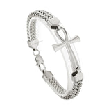 Rock Hip-hop Double Row Braided Chain Bracelet Stainless Steel