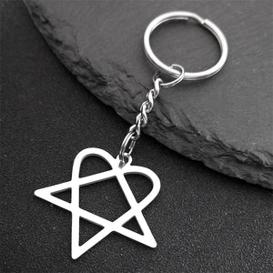 Rock Music Him Heartagram Key Ring Bag Charm Keychain K2612