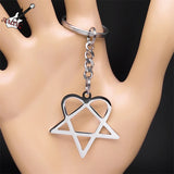Rock Music Him Heartagram Key Ring Bag Charm Keychain K2612