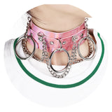Punk Leather Body Harness Necklace with Metal Chain Jewelry