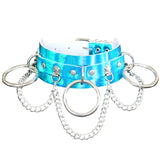 Punk Leather Body Harness Necklace with Metal Chain Jewelry