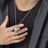 Rock Punk Shark Necklace for Men, Stainless Steel Collar Jewelry