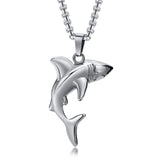 Rock Punk Shark Necklace for Men, Stainless Steel Collar Jewelry
