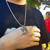 Rock Punk Shark Necklace for Men, Stainless Steel Collar Jewelry