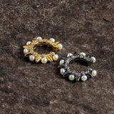 Rock Spike Rivets Ear Clip Earring Women Pearl Cartilage Ear Cuff Earclip