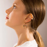 Rock Spike Rivets Ear Clip Earring Women Pearl Cartilage Ear Cuff Earclip